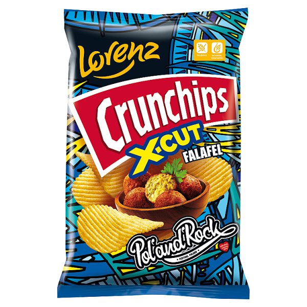 Crunchips X-Cut Chipsy ziemniaczane grubo krojone o smaku falafela 130 g