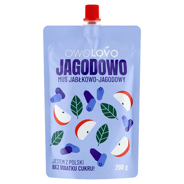 OWOLOVO Jagodowo Mus jabłkowo-jagodowy 200 g