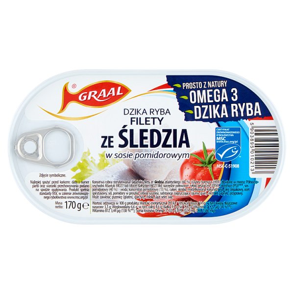 Graal Filety ze śledzia w sosie pomidorowym 170 g