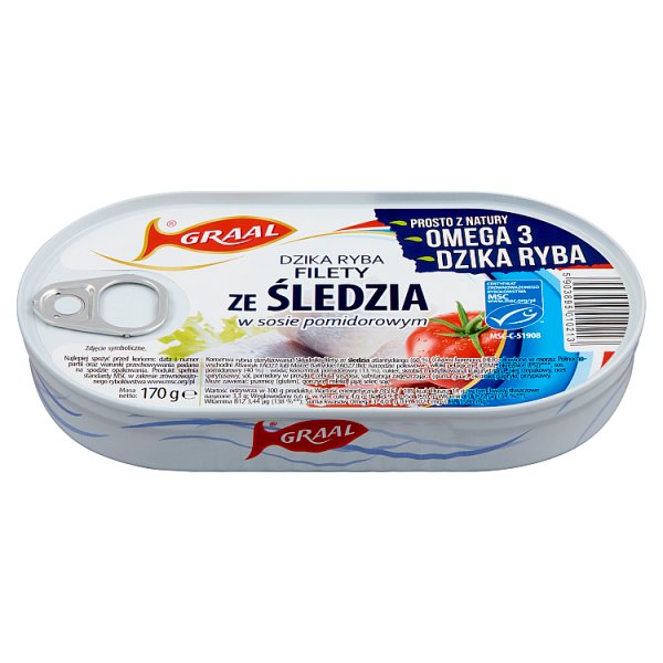 Graal Filety ze śledzia w sosie pomidorowym 170 g