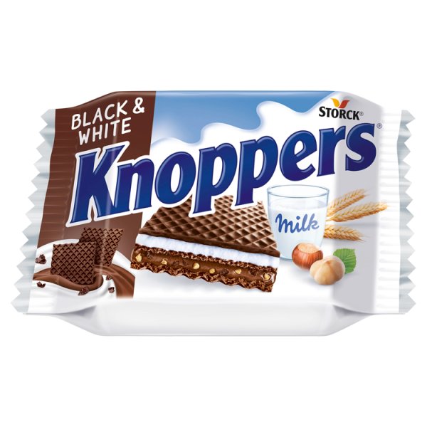 Knoppers Black &amp; White Wafelek mleczno-orzechowy 25 g