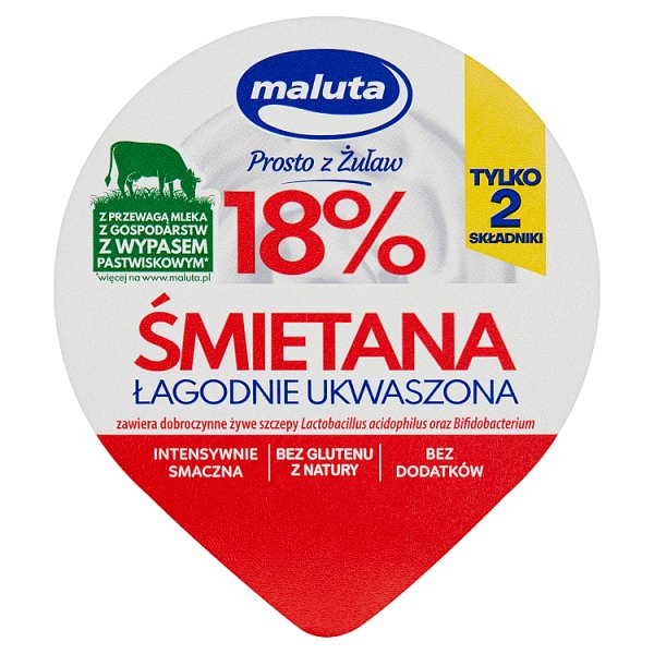 Maluta Śmietana łagodnie ukwaszona 18 % 200 g