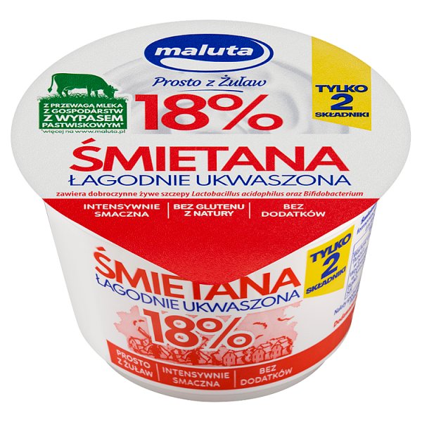 Maluta Śmietana łagodnie ukwaszona 18 % 200 g