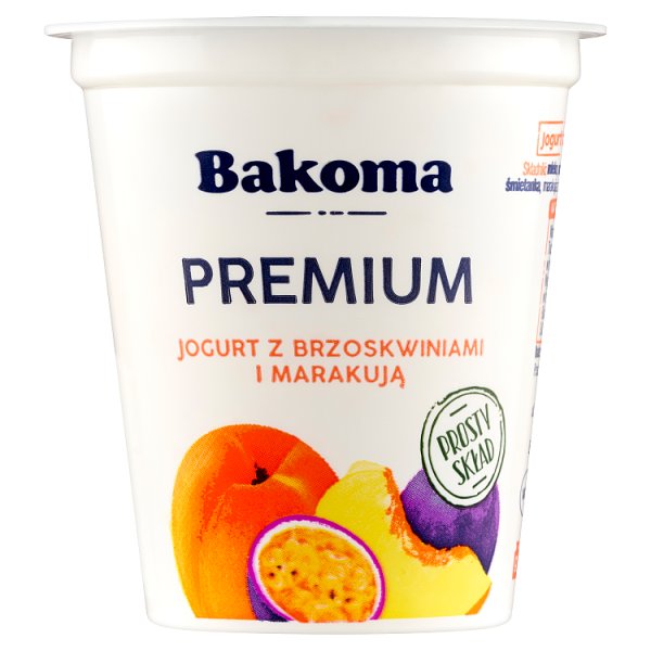 Bakoma Premium Jogurt z brzoskwiniami i marakują 140 g