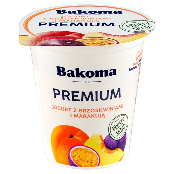 Bakoma Premium Jogurt z brzoskwiniami i marakują 140 g