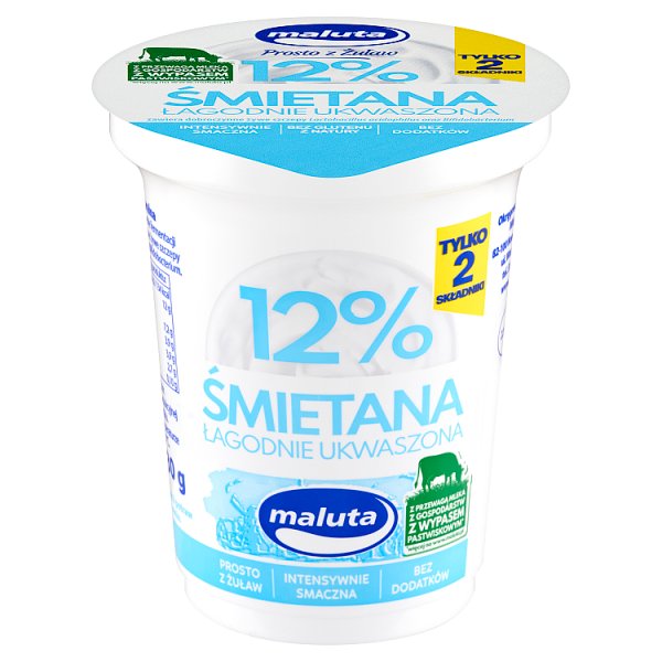 Maluta Śmietana łagodnie ukwaszona 12 % 330 g