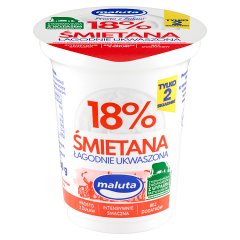 Maluta Śmietana łagodnie ukwaszona 18 % 330 g