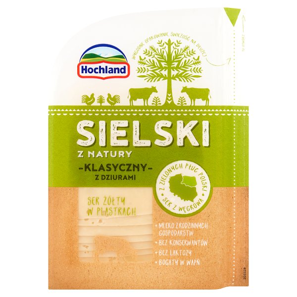 Hochland Sielski z Natury Ser żółty w plastrach klasyczny z dziurami 120 g