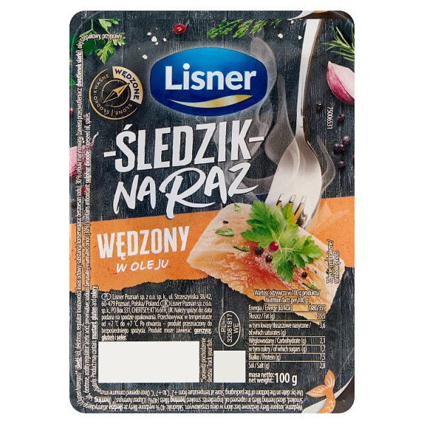 Lisner Śledzik na raz wędzony w oleju 100 g