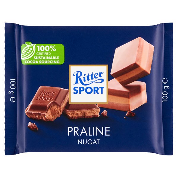 Ritter Sport Czekolada mleczna z nadzieniem nugat z orzechów laskowych 100 g