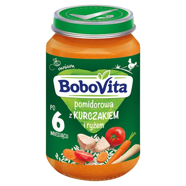 BoboVita Pomidorowa z kurczakiem i ryżem po 6 miesiącu 190 g