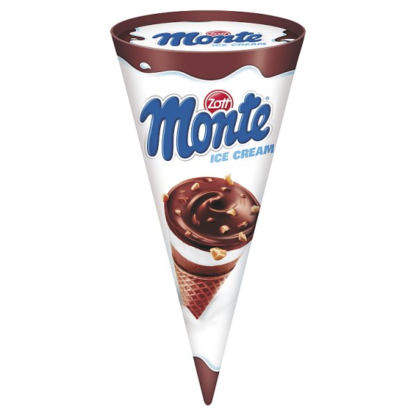 Zott Monte Lody śmietankowe i lody czekoladowo-orzechowe z sosem czekoladowo-orzechowym 120 ml