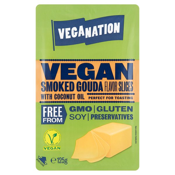 Veganation Wegańskie plastry o smaku wędzonej Goudy 125 g