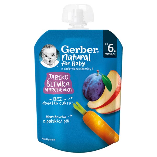 Gerber Jabłko śliwka marchewka po 6. miesiącu 80 g