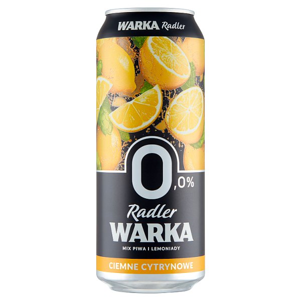 Warka Radler Piwo ciemne bezalkoholowe z lemoniadą o smaku cytrusowym 500 ml