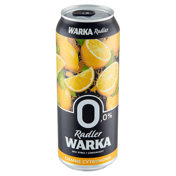 Warka Radler Piwo ciemne bezalkoholowe z lemoniadą o smaku cytrusowym 500 ml