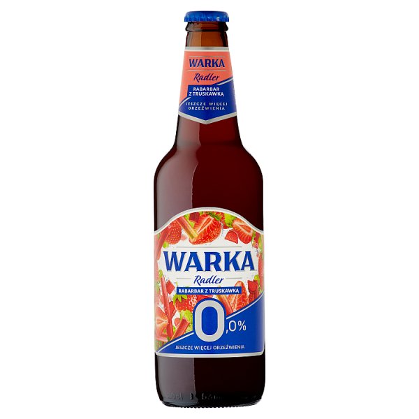 Warka Radler Bezalkoholowy napój piwny rabarbar z truskawką 500 ml