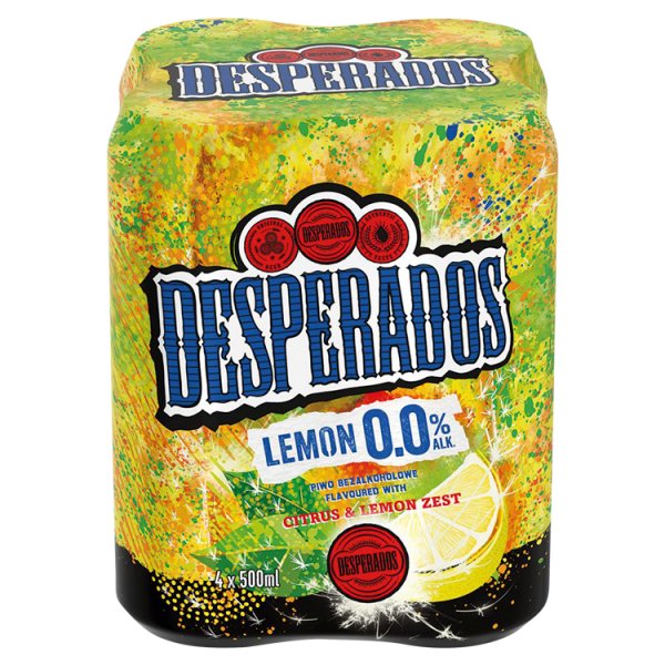 Desperados Virgin Citrus &amp; Lemon Zest Piwo bezalkoholowe 4 x 500 ml
