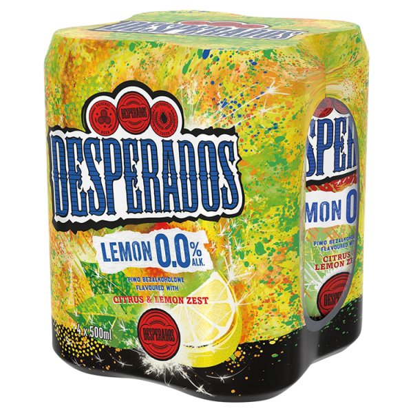 Desperados Virgin Citrus &amp; Lemon Zest Piwo bezalkoholowe 4 x 500 ml