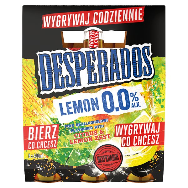 Desperados Virgin Citrus &amp; Lemon Zest Piwo bezalkoholowe 3 x 400 ml