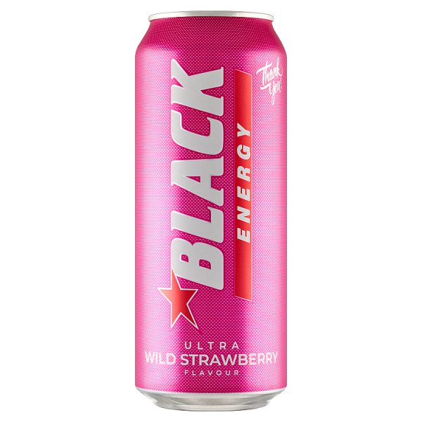 Black Energy Ultra Wild Strawberry Gazowany napój energetyzujący 500 ml