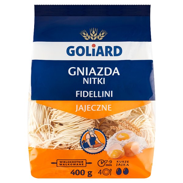 Goliard Makaron 2-jajeczny gniazda nitki 400 g