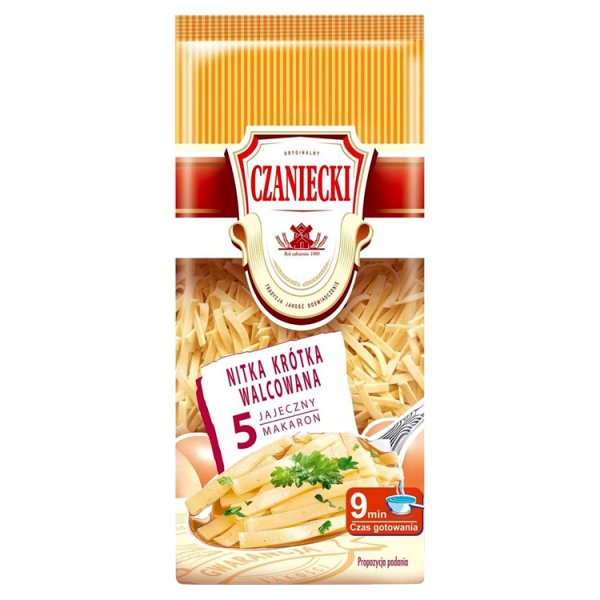 Czaniecki Makaron 5 jajeczny nitka krótka walcowana 250 g