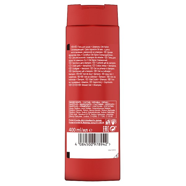 Old Spice Cooling Żel Pod Prysznic I Szampon Dla Mężczyzn 400 ml, 3 W 1