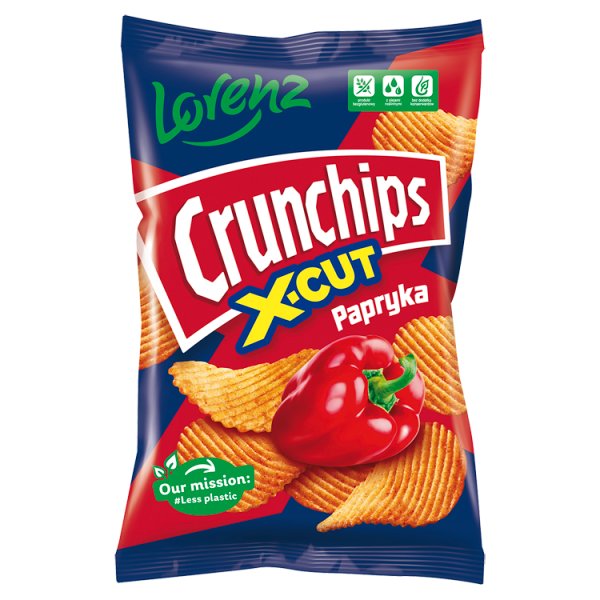 Crunchips X-Cut Chipsy ziemniaczane o smaku papryka 140 g
