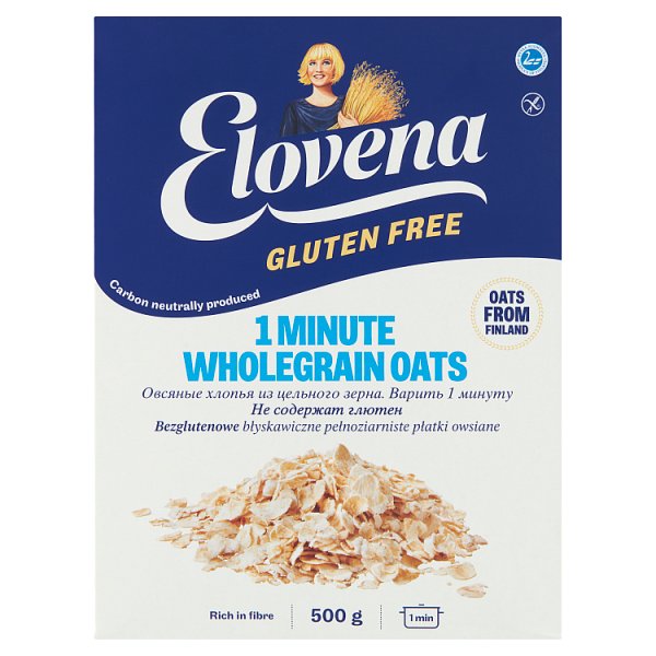 Elovena Gluten Free Bezglutenowe błyskawiczne pełnoziarniste płatki owsiane 500 g