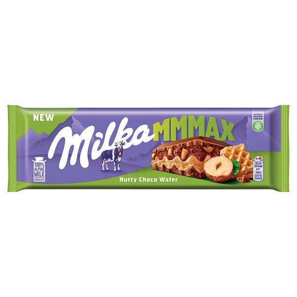 Milka Mmmax Wafelek nadzienie z orzechów laskowych i kawałki orzechów w czekoladzie mlecznej 270 g