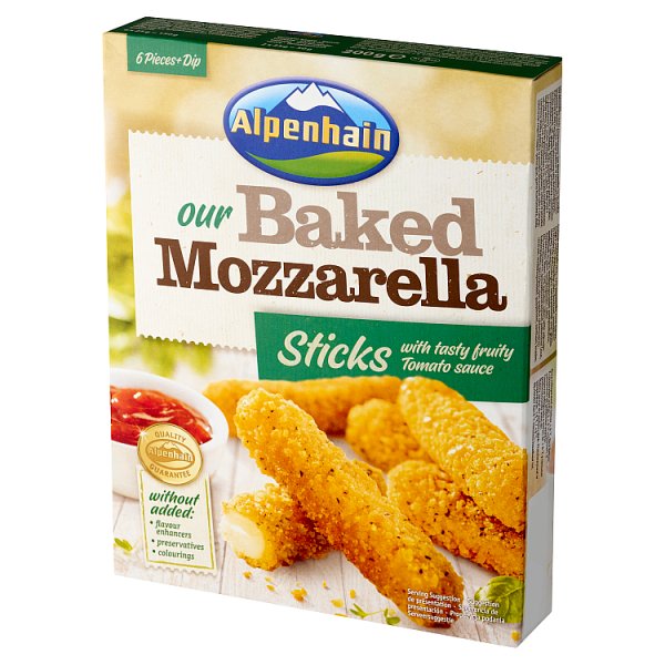 Alpenhain Sticks Ser mozzarella do zapiekania z sosem pomidorowym 200 g