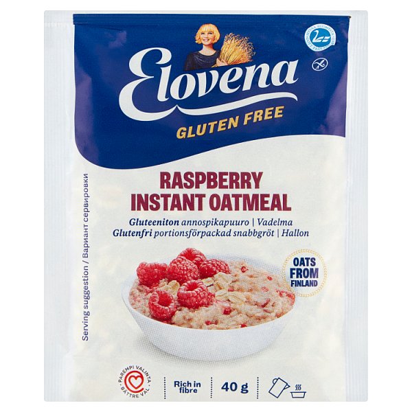 Elovena Gluten Free Bezglutenowa owsianka błyskawiczna z malinami 40 g