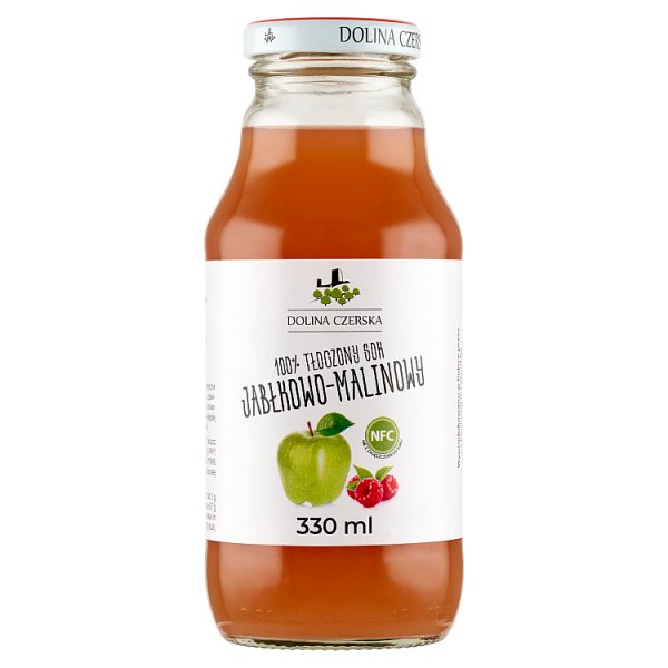 Dolina Czerska 100 % tłoczony sok jabłkowo-malinowy 330 ml