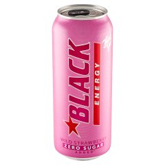 Black Energy Zero Sugar Wild Strawberry Gazowany napój energetyzujący 500 ml