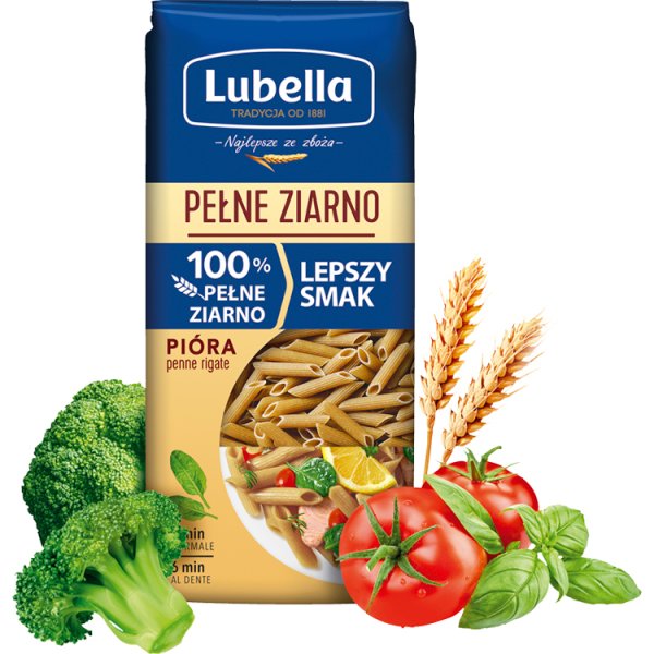 Lubella Pełne Ziarno Makaron pióra 400 g