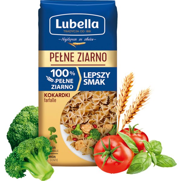 Lubella Pełne Ziarno Makaron kokardki 400 g