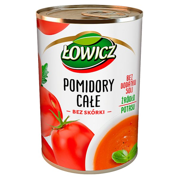 Łowicz Pomidory całe bez skórki 400 g