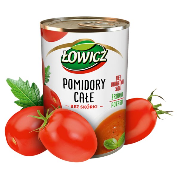 Łowicz Pomidory całe bez skórki 400 g