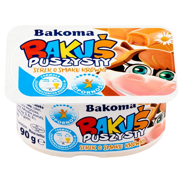 Bakoma Bakuś Puszysty serek o smaku krówki 90 g
