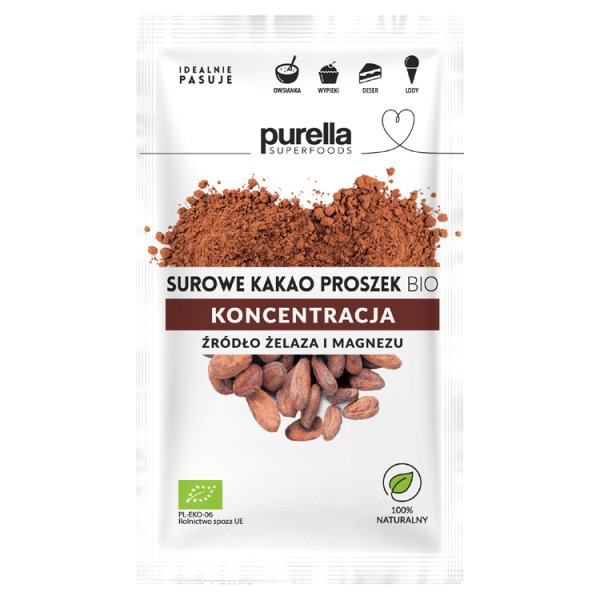 Purella Superfoods Surowe kakao proszek bio 40 g