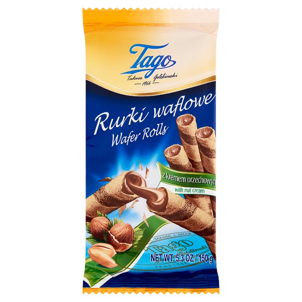 Tago Rurki waflowe z kremem orzechowym 150 g