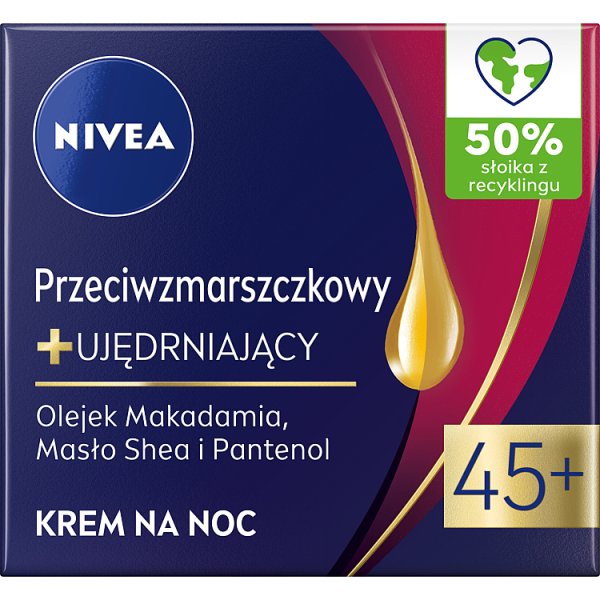 Nivea Przeciwzmarszczkowy + Ujędrniający Krem na noc 45+ 50 ml
