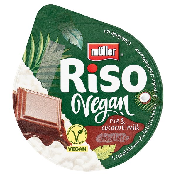 Müller Riso Vegan Deser na bazie ekstraktu z kokosa i ryżu z sosem o smaku czekoladowym 160 g