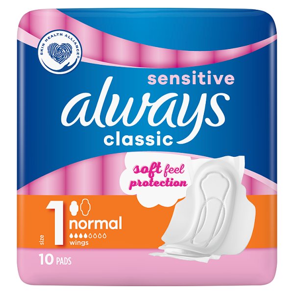 Always Podpaski ze skrzydełkami Classic Sensitive (rozmiar 1) x10