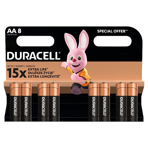 Duracell AA LR6/MN1500 1.5 V/B Baterie alkaliczne 8 sztuk