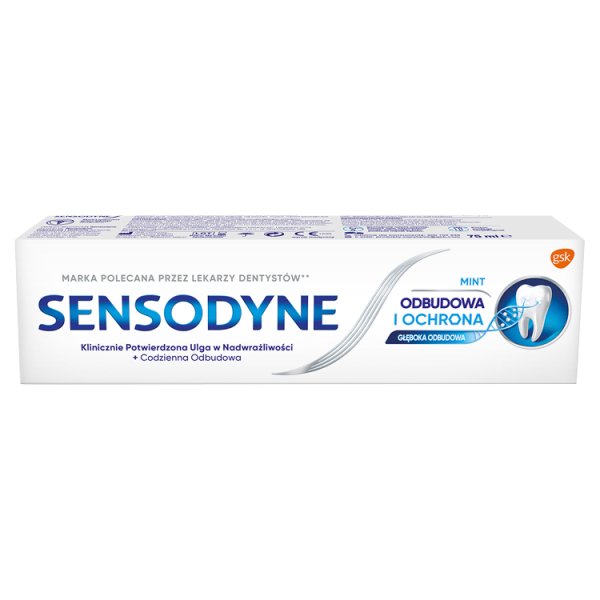 Sensodyne Mint Odbudowa i Ochrona Wyrób medyczny pasta do zębów z fluorkiem 75 ml