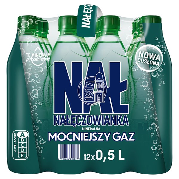 Nałęczowianka Woda mineralna mocniejszy gaz 12 x 0,5 l