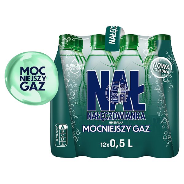 Nałęczowianka Woda mineralna mocniejszy gaz 12 x 0,5 l