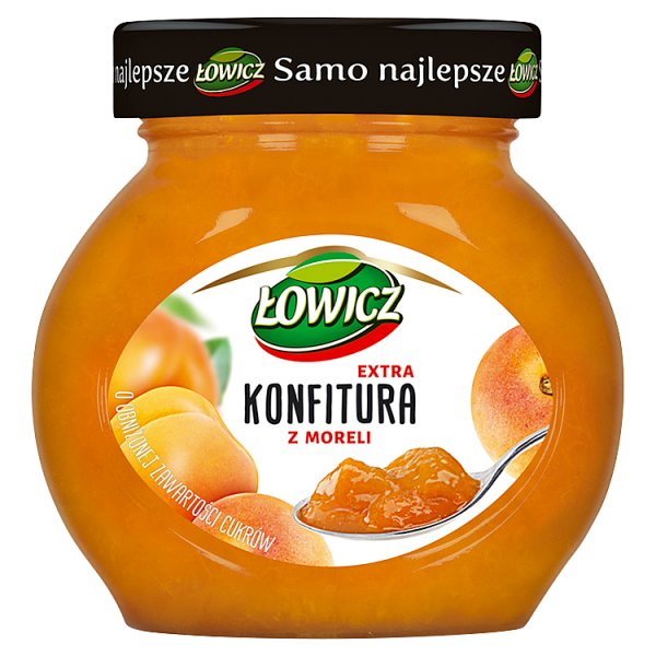 Łowicz Konfitura extra z moreli o obniżonej zawartości cukrów 240 g